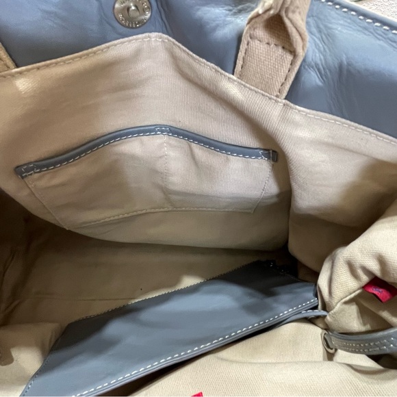 💋💋RARE💋💋 Zac Posen Leather And Canvas Tote Bag - Picture 14 of 16